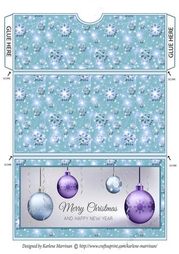 Christmas Hanging Balls Money/Voucher Pocket/Wallet/Envelope - Blue
