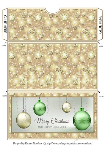 Christmas Hanging Balls Money/Voucher Pocket/Wallet/Envelope - Gold