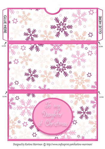 To My Daughter at Christmas Money/Voucher Wallet/Pocket/Envelope - Pink