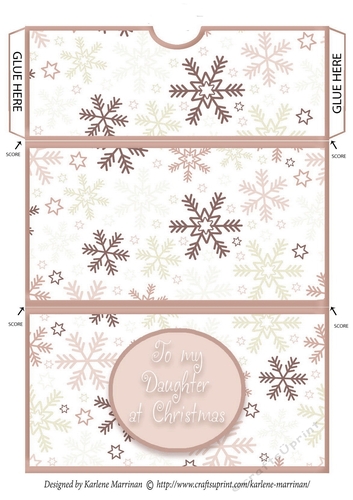 To My Daughter at Christmas Money/Voucher Wallet/Pocket/Envelope - Brown