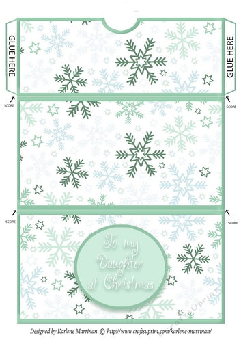 To My Daughter at Christmas Money/Voucher Wallet/Pocket/Envelope - Green