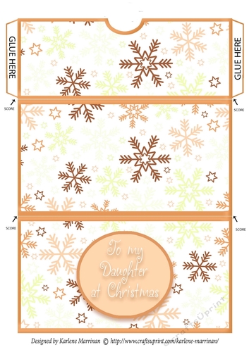 To My Daughter at Christmas Money/Voucher Wallet/Pocket/Envelope - Orange