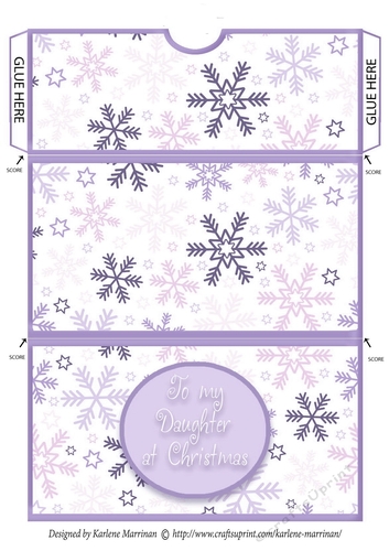 To My Daughter at Christmas Money/Voucher Wallet/Pocket/Envelope - Mauve