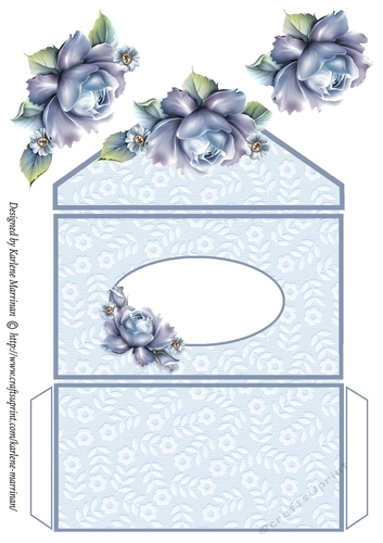 A Simple Rose Money/Voucher Wallet/Pocket/Envelope - Blue
