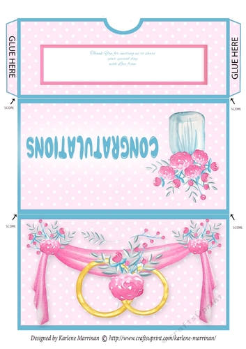 Cute Wedding wallet/pocket/envelope for vouchers/money or gift cards