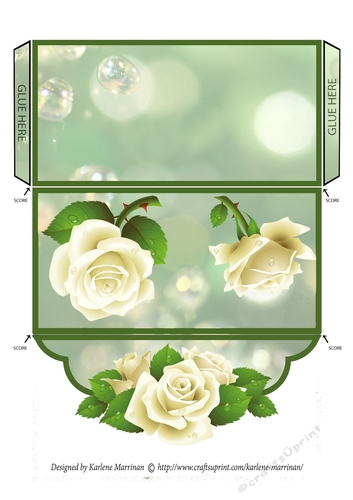 Ladies White Rose wallet/pocket/envelope for vouchers/money or gift cards