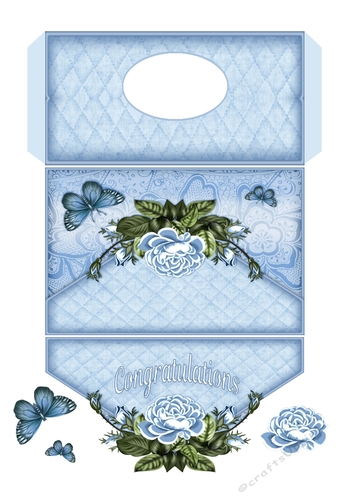 Butterfly Floral Money/Gift/Voucher Pocket/Wallet/Envelope - Congratulations