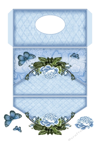 Butterfly Floral Money/Gift/Voucher Pocket/Wallet/Envelope - Blue
