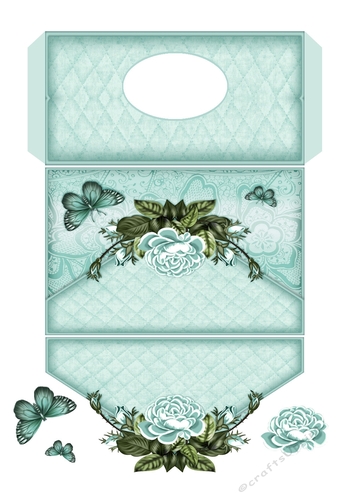 Butterfly Floral Money/Gift/Voucher Pocket/Wallet/Envelope - Mint Green