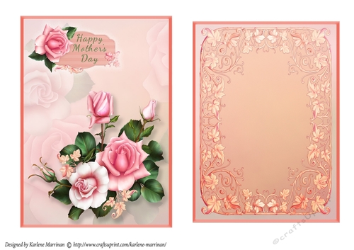 Mothers Day Rose Card Topper & Insert