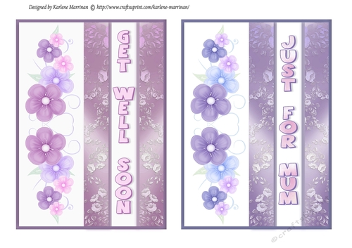 Duo Card Toppers - Pink - Purple
