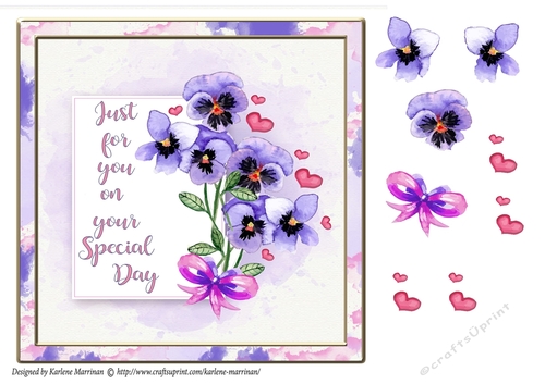 Just for You pansy Card 