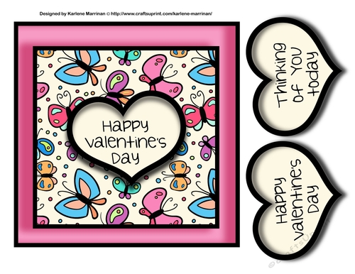 Raised Heart Butterfly Card Topper