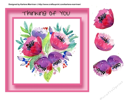 Thinking of You Floral Card Topper