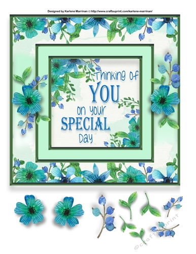 Frame Floral Card Topper - On your Special Day - Wedding or Birthday