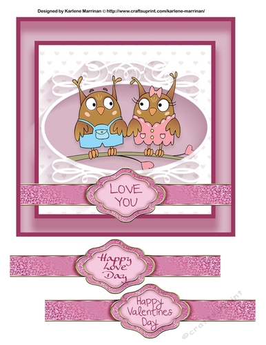 A Bit of Owl Loving Card Topper - Valentine