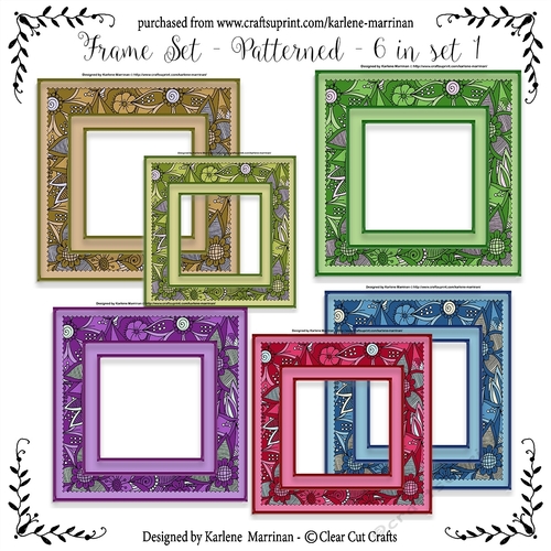 Flowers Gone Wild Card Frames or Inners 6 in pack - Set 1