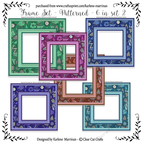 Flowers Gone Wild Card Frames or Inners 6 in pack - Set 2