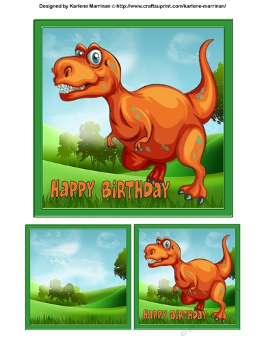 Dinosaur - Gigasaurus Birthday Card Topper 
