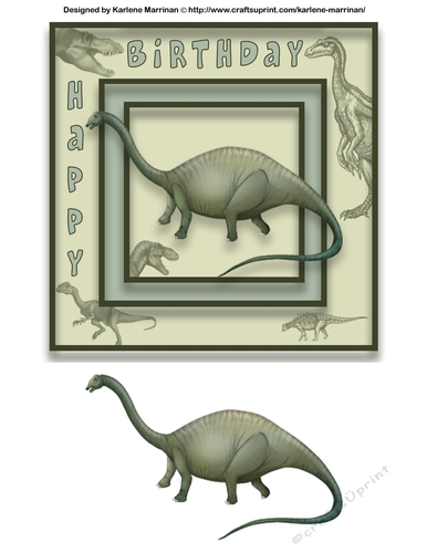 Grrrrr Dinosaur Card Topper - Dinosaur 1