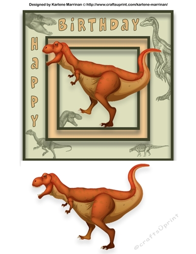 Grrrrr Dinosaur Card Topper - Dinosaur 2