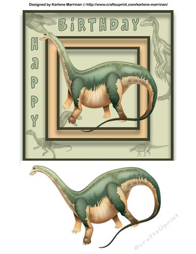 Grrrrr Dinosaur Card Topper - Dinosaur 4