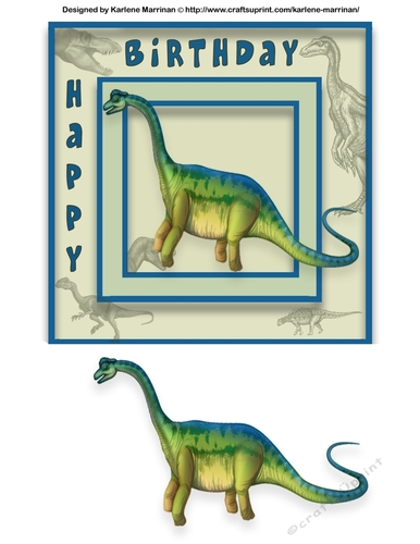 Grrrrr Dinosaur Card Topper - Dinosaur 6