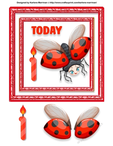 Lady Bug 1 Today Birthday Card Topper