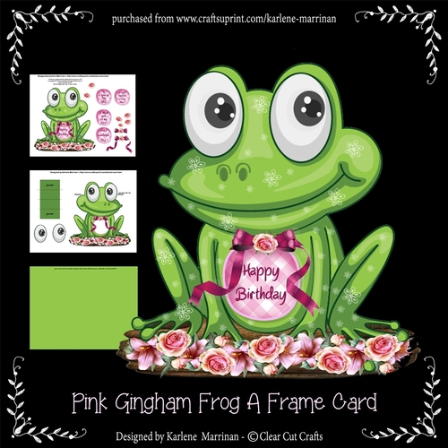 Pretty in Pink Hoppy Frog Card