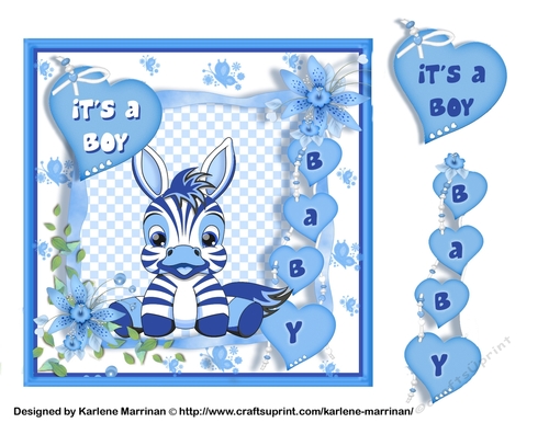 Baby Boy Zebra Card Topper