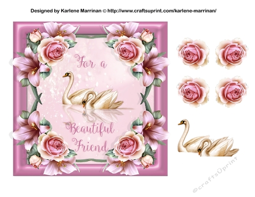 Swan Lake in Pink Card Topper 