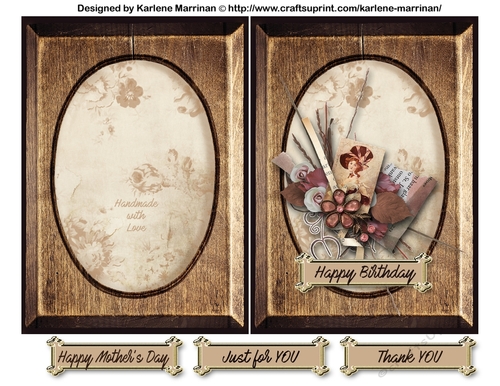 Wood Frame Series Card - Natural Bouquet