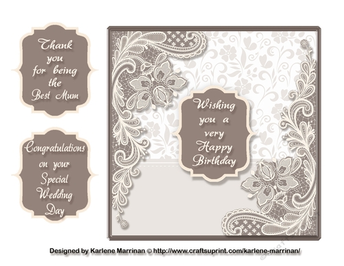 Formal Creme & Taupe Card Topper