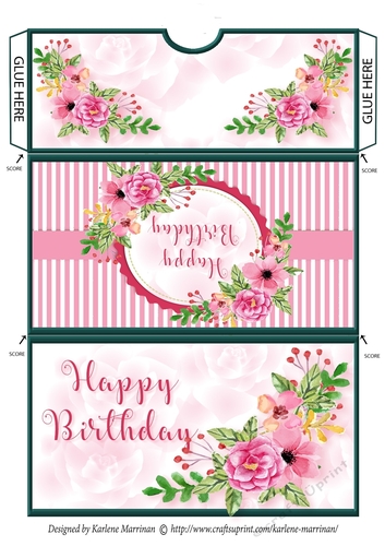 Soft Pink Floral Money/Voucher Wallet/Pocket/Envelope