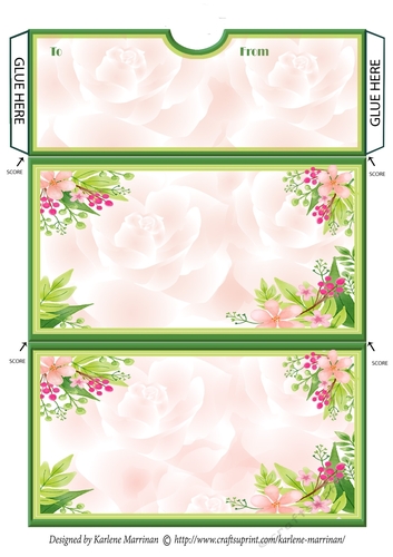 Any Occasion Floral Money/Voucher Wallet/Pocket/Envelope