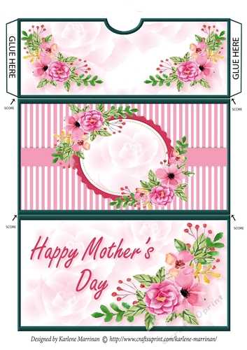 Soft Pink Floral Mothers DayMoney/Voucher Wallet/Pocket/Envelope