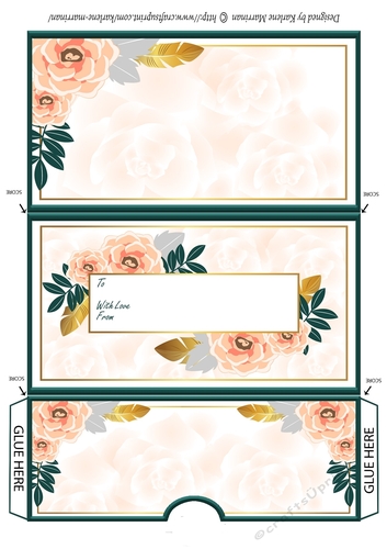 Apricot Floral  Any Occasion Money/Voucher Wallet/Pocket/Envelope