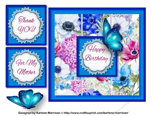 Bright Butterfly Blue Card Topper 