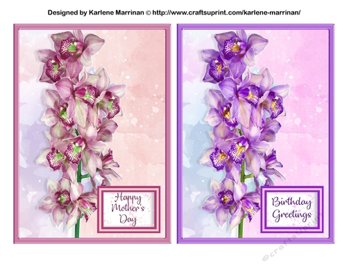 Pretty Floral Card Topper x 2