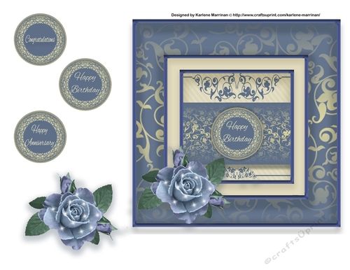 Elegant Rose Frame Card Topper