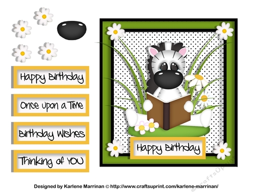 Zebra in the Garden Card Topper