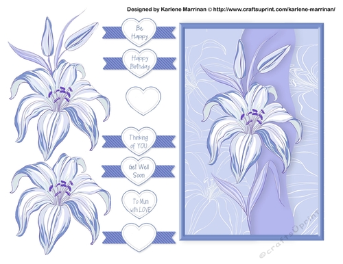  Beautiful Iris Card Topper - Purple