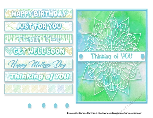 Watercolor Mandala Card Topper - Green 