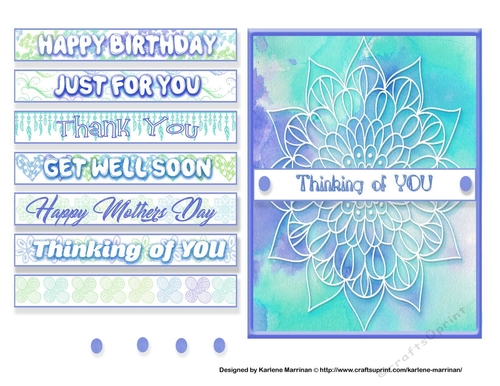 Watercolor Mandala Card Topper - Aqua