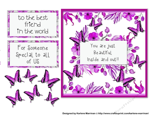 Butterflies in Pink Card Topper