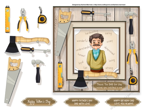 Dad in the Tool Shed Birthday/Fathers Day Card Topper