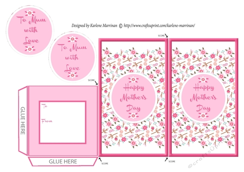 Spring Floral Gift Voucher/Money Wallet/Pocket - Pink