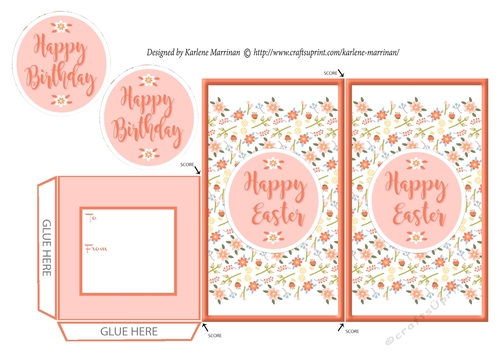 Spring Floral Gift Voucher/Money Wallet/Pocket - Apricot