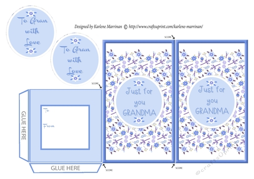 Spring Floral Gift Voucher/Money Wallet/Pocket - Lavender Blue