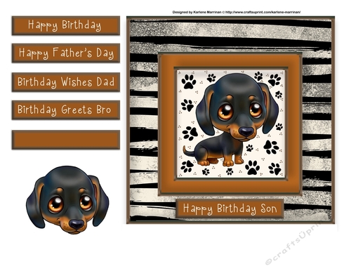 Cute Doberman Dog Card Topper